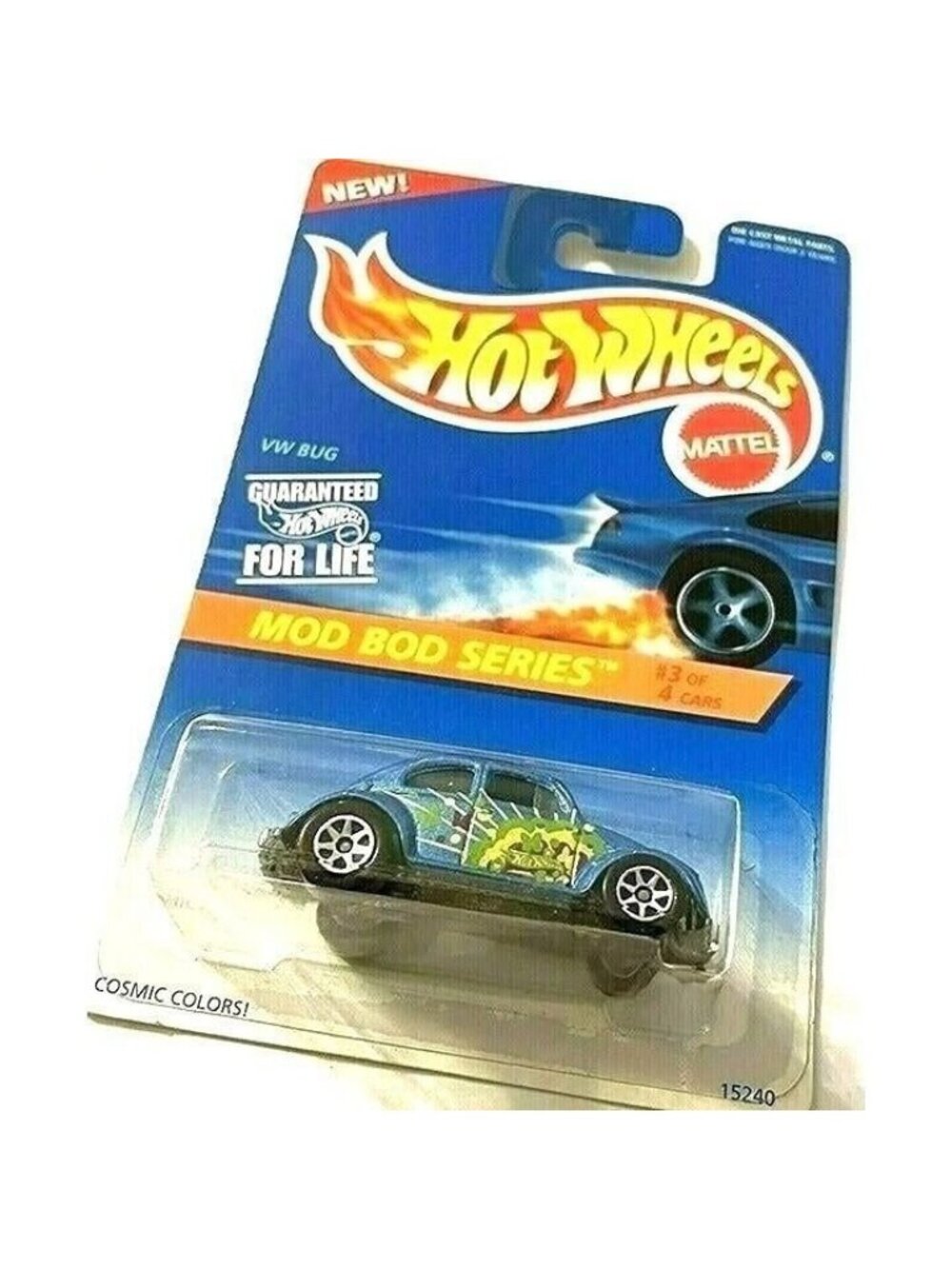 Vintage Die Cast Hot Wheels 1995 VW Bug MOD BOD SERIES Metal Car 3/4 398 15240